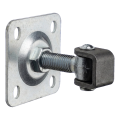 PSG charnière de portail réglable M20 avec plaque 100×100 mm galvanisée – oreille noire 001-373 (1)