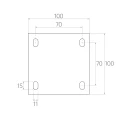 PSG charnière de portail réglable M20 avec plaque 100×100 mm galvanisée – oreille noire 001-373 (4)