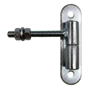 Charnière réglable roulée PSG ø24 M12 avec plaque 150×40 mm et bille – pour portillons et portails