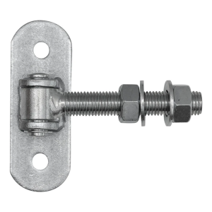 Charnière réglable de portail M20 avec plaque 140×50 mm – galvanisée