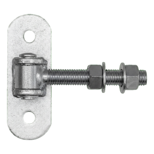 Charnière réglable de portail M18 avec plaque 140×50 mm – galvanisée