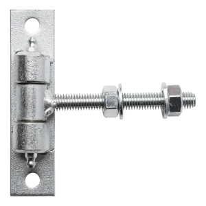 Charnière réglable de portail M12 galvanisée – plaque 130×30 mm
