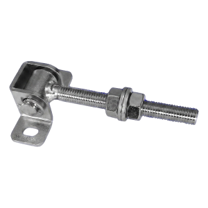 Charnière réglable de portail M12 coudée L-115 en acier