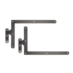 Charnière d'angle à pivot H400 noire – kit complet pour un vantail de portail