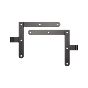 Charnière d'angle en acier noir H250 x L285 mm – kit de 4 pcs pour deux vantaux