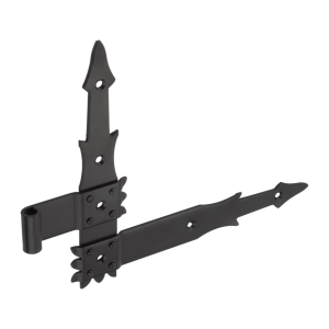 Charnière d'angle de volet gauche 250 mm acier noir – décorative