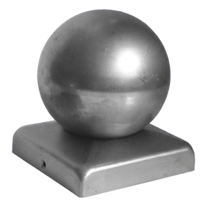 Chapeau de clôture en acier avec boule pour poteau 40x40 mm – brut
