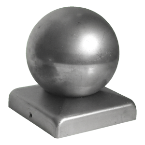 Chapeau de clôture en acier pour poteau 50×50 mm avec boule ø 50 mm – galvanisé