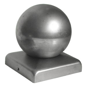 Chapeau de clôture en acier pour poteau 50×50 mm avec boule décorative Ø 50