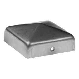 Capot en acier galvanisé en forme d'enveloppe pour poteau de clôture 50×50 mm – rebord haut