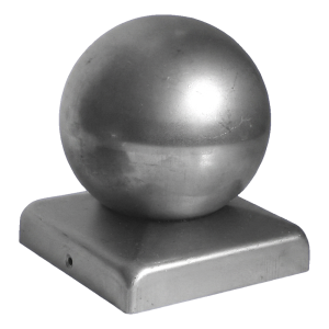 Chapeau de clôture en acier pour poteau 60×60 mm avec boule décorative ø 60 mm