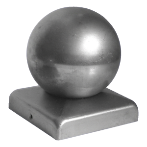 Chapeau de clôture en acier 70×70 mm avec boule Ø 60 mm – galvanisé