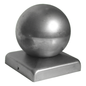 Chapeau de clôture en acier 70×70 mm avec boule ø 70 – galvanisé