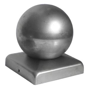 Capuchon de clôture en acier galvanisé avec boule 80×80 mm / ø 60 mm