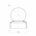 Chapeau de poteau en acier galvanisé 80×80 mm avec boule fi 80 mm 001-565 (2)