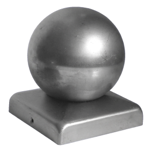 Chapeau de clôture en acier pour poteau 100×100 mm avec boule décorative ø 80