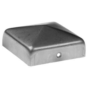 Chapeau pyramidal en acier pour poteau de clôture 120×120 mm – brut