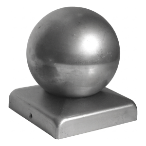 Capuchon de clôture en acier avec boule décorative 120×120 mm / ø 120 mm