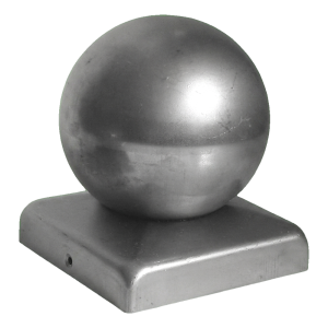 Chapeau d'acier galvanisé pour poteau de clôture 120×120 mm avec boule fi 120