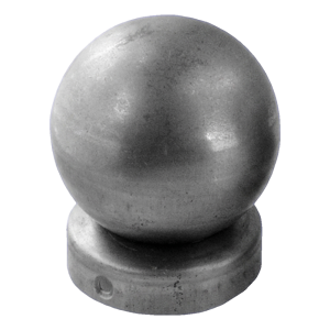 Chapeau de clôture en acier pour poteau Ø 77 mm avec boule décorative Ø 60 mm