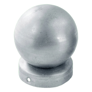 Chapeau de clôture en acier pour poteau Ø 77 mm avec boule décorative Ø 80 mm – galvanisé
