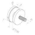 Support ponctuel pour verre 8-17,52 mm ø 50/8/M10x50 AISI 304 système plan noir 000-505 (3)