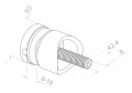 Fixation ponctuelle pour verre 6-12mm ø 30/13/M8x40 AISI304 système 42,4 satiné 000-521 (3)