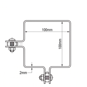 Collier d'angle pour panneaux de clôture 100x100 mm galvanisé