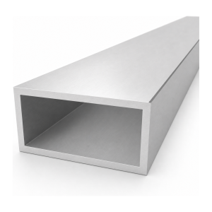 Tube aluminium rectangulaire 50×100×5 mm EN AW-6060, longueur 2000 mm