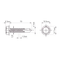 Vis autoperceuse DIN 7504 K 4,8x19 mm – acier inoxydable A2, tête hexagonale à embase 001-923 (2)