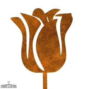 Décoration de jardin – tulipe rouillée en acier corten 14×95 cm