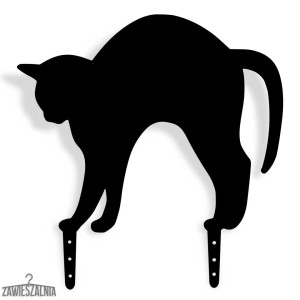 Zawieszalnia – épouvantail de jardin en acier Chat à dos arqué L 38×36 cm