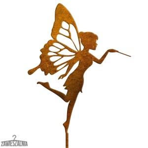 Zawieszalnia – décoration de jardin en acier corten Fée Cataleya XL sur tige