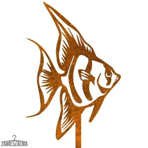 Bijoux de Jardin – poisson décoratif rouillé Luiza XXL sur tige 16×103 cm