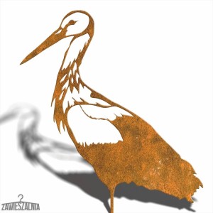 Zawieszalnia – décoration de jardin Cigogne XXL en acier corten 96 cm