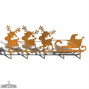 Zawieszalnia – décoration de jardin de Noël Joyeux Rennes XXL 114 cm acier corten