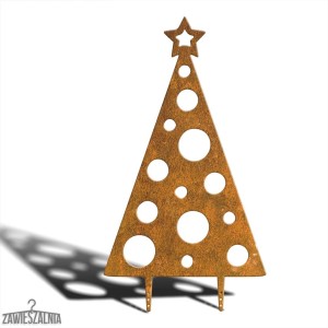 Sapin décoratif de jardin XXL 92 cm en acier corten, motif points – décoration géante