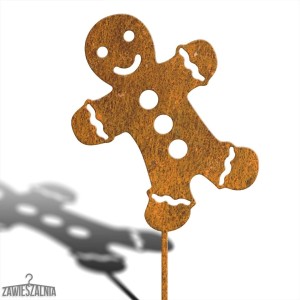 Zawieszalnia – décoration de jardin Monsieur Pain d'Épice XXL en acier corten 98 cm