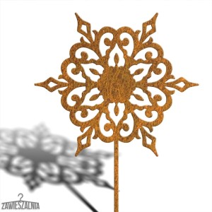 Zawieszalnia – décoration de jardin rouillée Flocon de neige XL 93 cm, acier corten