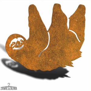 Décoration de jardin – paresseux suspendu XL en acier Corten 55×48 cm