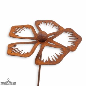 Suspension – bijou de jardin 3D Pervenche Rouillée XL en acier corten 83 cm