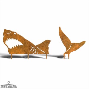 Zawieszalnia – décoration de jardin Requin Rouillé 3XL en acier corten 133 cm