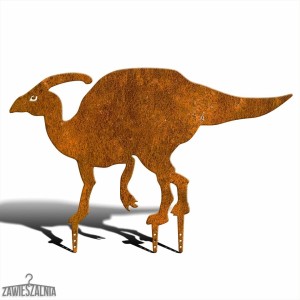 Zawieszalnia – décoration de jardin dinosaure en acier corten Parasaurolophus XXL 90 cm