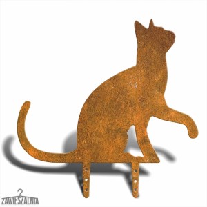 Épouvantail de jardin Zawieszalnia Chat Patte L 41×42 cm – acier Corten à patine naturelle