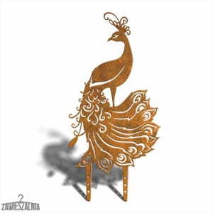 Zawieszalnia – décoration de jardin Paon XL 75 cm en acier Corten