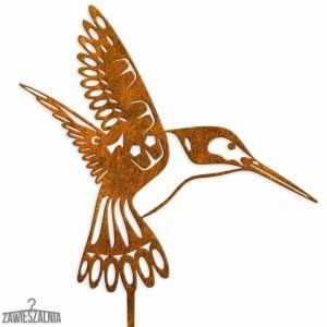 Zawieszalnia – bijoux de jardin Colibri Rouillé XL, décoration en acier corten 22×102 cm
