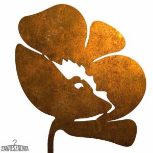 Bijoux de Jardin – coquelicot décoratif en acier corten XL 14×96 cm