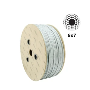 Câble en acier galvanisé Ø5,0 mm 6×7 avec âme fibre – vente au mètre