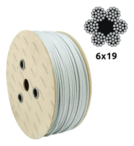 Câble en acier galvanisé Ø8,0 mm 6×19 avec âme fibre FC – vente au mètre