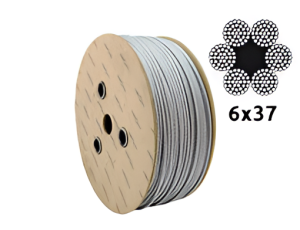 Câble en acier galvanisé Ø12,0 mm 6×37 avec âme fibre FC